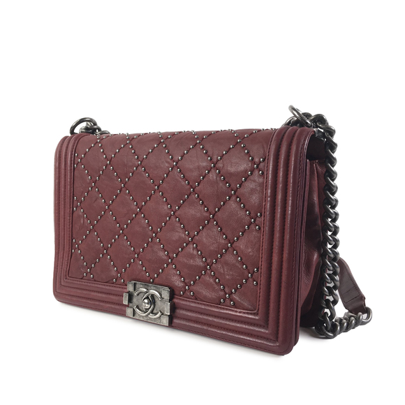 CHANEL Large Studded Boy Crossbody Bag - Picture 2 of 14